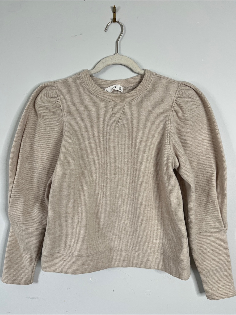 Soft Cozy Puff Sleeve Pullover Mango Crew neck  Winter Sweater women’s S